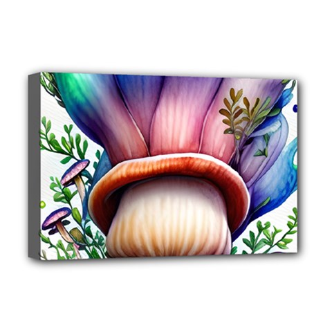 Forestcore Mushroom Deluxe Canvas 18  X 12  (stretched) by GardenOfOphir