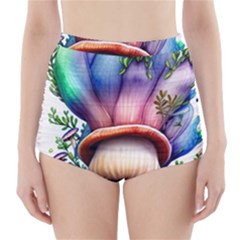 Forestcore Mushroom High-waisted Bikini Bottoms by GardenOfOphir