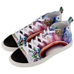 Forestcore Mushroom Men s Mid-top Canvas Sneakers by GardenOfOphir