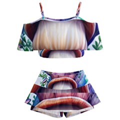 Forestcore Mushroom Kids  Off Shoulder Skirt Bikini by GardenOfOphir
