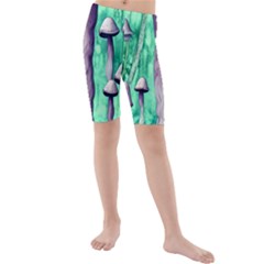 Witchy Mushroom Kids  Mid Length Swim Shorts by GardenOfOphir