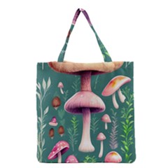 Tiny Historical Mushroom Grocery Tote Bag by GardenOfOphir