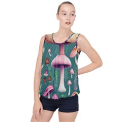 Tiny Historical Mushroom Bubble Hem Chiffon Tank Top by GardenOfOphir