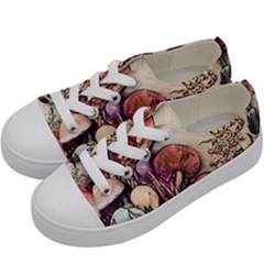 Dainty Mushroom Pendant Kids  Low Top Canvas Sneakers by GardenOfOphir
