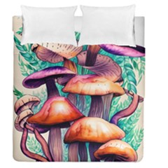 Witchy Mushrooms In The Woods Duvet Cover Double Side (queen Size) by GardenOfOphir