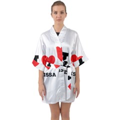 I Love Melissa Half Sleeve Satin Kimono  by ilovewhateva
