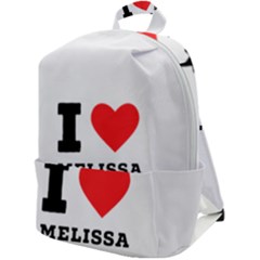 I Love Melissa Zip Up Backpack by ilovewhateva