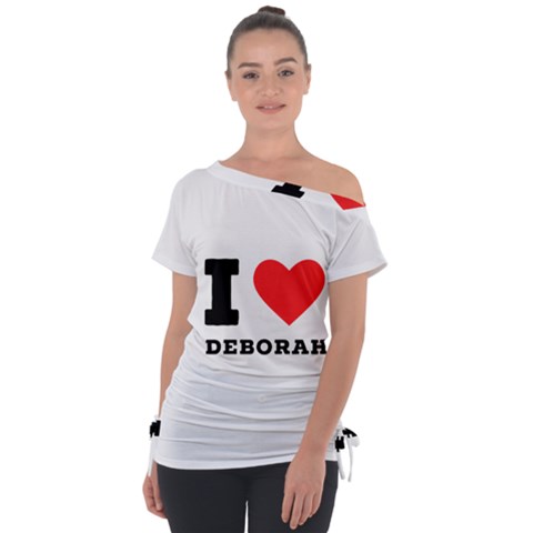 I Love Deborah Off Shoulder Tie-up Tee by ilovewhateva