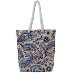 Texture Ornament Paisley Full Print Rope Handle Tote (small) by Jancukart