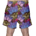 Purple Red And Green Flowers Digital Wallpaper Patterns Ornament Men s Shorts View2