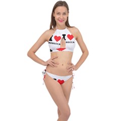 I Love Rebecca Cross Front Halter Bikini Set by ilovewhateva