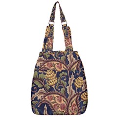 Leaves Flowers Background Texture Paisley Center Zip Backpack