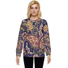 Leaves Flowers Background Texture Paisley Hidden Pocket Sweatshirt by Jancukart