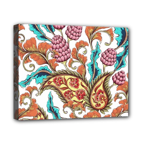 Flowers Pattern Texture White Background Paisley Canvas 10  X 8  (stretched) by Jancukart