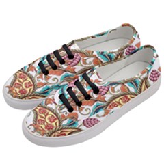 Flowers Pattern Texture White Background Paisley Women s Classic Low Top Sneakers by Jancukart