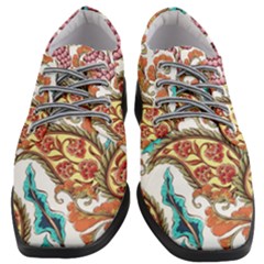 Flowers Pattern Texture White Background Paisley Women Heeled Oxford Shoes