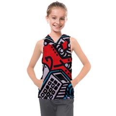 Multicolored Doodle Art Street Art Kids  Sleeveless Hoodie by Jancukart