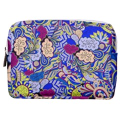 Blue Yellow Background Pattern Vector Texture Paisley Make Up Pouch (medium)