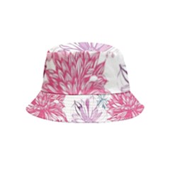 Red And Pink Flowers Vector Art Asters Patterns Backgrounds Bucket Hat (kids) by Jancukart