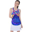 Psychedelic Colorful Lines Nature Mountain Trees Snowy Peak Moon Sun Rays Hill Road Artwork Stars Sk Racer Back Mesh Tank Top View1