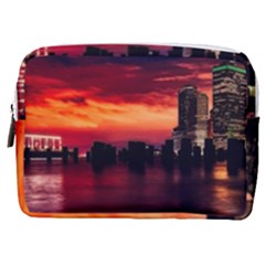 New York City Urban Skyline Harbor Bay Reflections Make Up Pouch (medium)