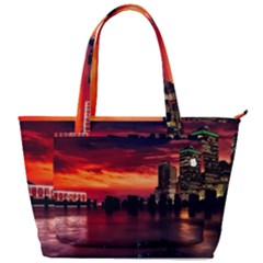 New York City Urban Skyline Harbor Bay Reflections Back Pocket Shoulder Bag 