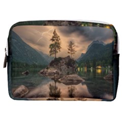 Nature Waters Lake Island Landscape Thunderstorm Make Up Pouch (medium)