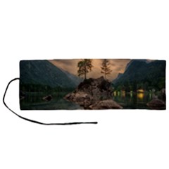 Nature Waters Lake Island Landscape Thunderstorm Roll Up Canvas Pencil Holder (m) by Jancukart