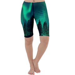 Aurora Northern Lights Phenomenon Atmosphere Sky Cropped Leggings  by Jancukart