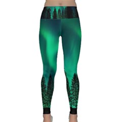 Aurora Northern Lights Phenomenon Atmosphere Sky Lightweight Velour Classic Yoga Leggings by Jancukart