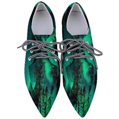 Aurora Northern Lights Celestial Magical Astronomy Pointed Oxford Shoes by Jancukart