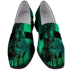 Aurora Northern Lights Celestial Magical Astronomy Women s Chunky Heel Loafers