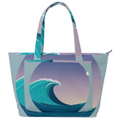 Tsunami Tidal Wave Wave Minimalist Ocean Sea 4 Back Pocket Shoulder Bag  by Pakemis