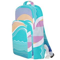 Tsunami Tidal Wave Wave Minimalist Ocean Sea Double Compartment Backpack by Pakemis