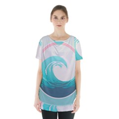 Tidal Wave Ocean Sea Tsunami Wave Minimalist Skirt Hem Sports Top by Pakemis
