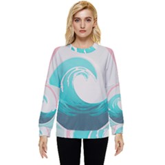 Tidal Wave Ocean Sea Tsunami Wave Minimalist Hidden Pocket Sweatshirt by Pakemis