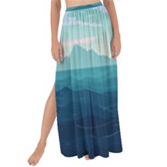 Ai Generated Ocean Waves Sea Water Nautical Maxi Chiffon Tie-up Sarong by Pakemis