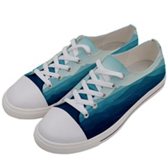 Ai Generated Ocean Waves Sea Water Nautical Men s Low Top Canvas Sneakers by Pakemis