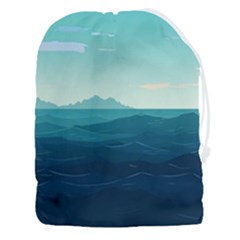 Ai Generated Ocean Waves Sea Water Nautical Drawstring Pouch (3xl) by Pakemis