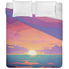 Sunset Ocean Beach Water Tropical Island Vacation 4 Duvet Cover Double Side (california King Size)