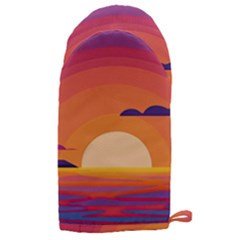 Sunset Ocean Beach Water Tropical Island Vacation Landscape Microwave Oven Glove by Pakemis