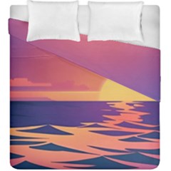 Sunset Ocean Beach Water Tropical Island Vacation Duvet Cover Double Side (king Size) by Pakemis