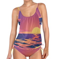 Sunset Ocean Beach Water Tropical Island Vacation Tankini Set