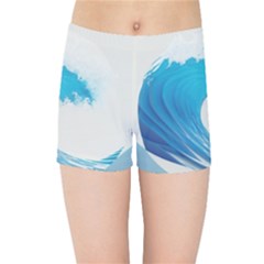 Wave Tsunami Tidal Wave Ocean Sea Water Kids  Sports Shorts