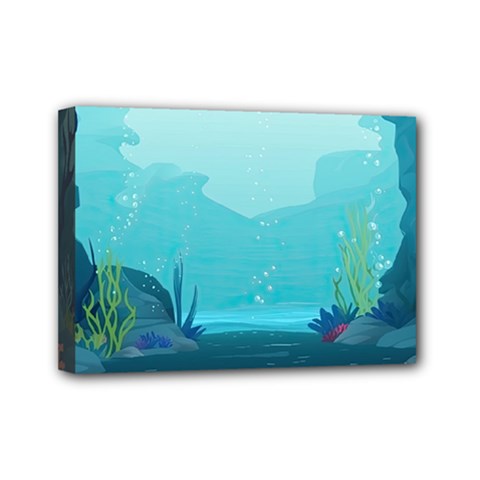 Intro Youtube Background Wallpaper Aquatic Water 2 Mini Canvas 7  X 5  (stretched) by Pakemis