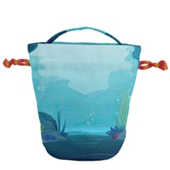 Intro Youtube Background Wallpaper Aquatic Water 2 Drawstring Bucket Bag by Pakemis