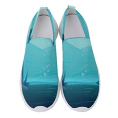 Intro Youtube Background Wallpaper Aquatic Water 2 Women s Slip On Sneakers by Pakemis