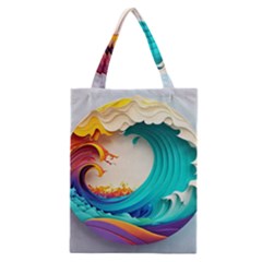 Tsunami Tidal Wave Wave Minimalist Ocean Sea 3 Classic Tote Bag