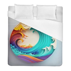 Tsunami Tidal Wave Wave Minimalist Ocean Sea 3 Duvet Cover (Full/ Double Size)