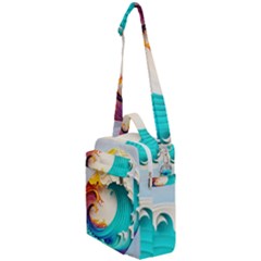 Tsunami Tidal Wave Wave Minimalist Ocean Sea 3 Crossbody Day Bag